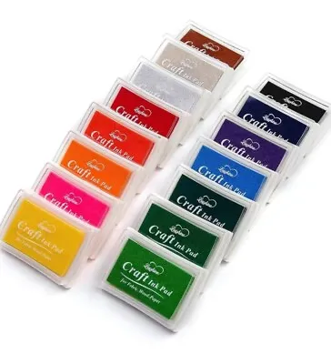 Ink Pad Craft Pigment For Paper Wood Fabric Scrapbook 15 Colours Art InkPad • £2.49