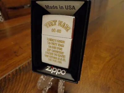 Vietnam War Heritage Series Didn't Come To Die Zippo Lighter Mint In Box • $28.95