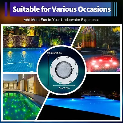 RGB Swimming Pool LED Light Underwater Lamp IP68 Waterproof Lamp 12V +RF Remote • $41.80