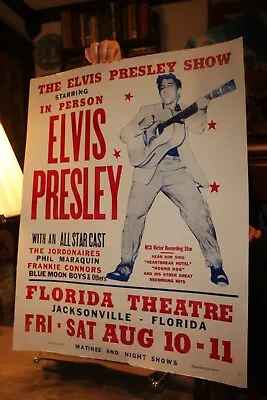 1985 Vintage Elvis Presley Florida Theatre Concert Poster Jacksonville 22  X 28  • $50