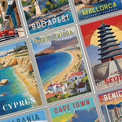 Travel Posters Retro Vintage Home Wall Art Prints Holiday Tourism Pictures A5-A3 • £7.99