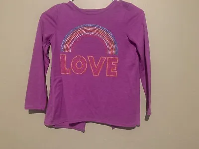 Epic Threads Girls Size Small Purple Long Sleeve Rainbow Shirt Love  • $3.75