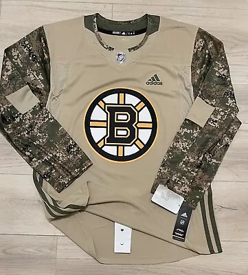 NEW Authentic Adidas Boston Bruins Military Appreciation Camo NHL Jersey Size 50 • $143.99