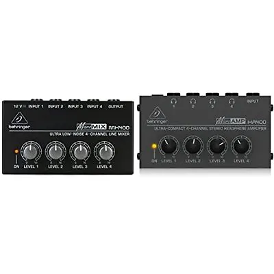 £64.99 • Buy Behringer MICROMIX MX400 Ultra Low-Noise 4-Channel Line Mixer, Black & MICROAMP
