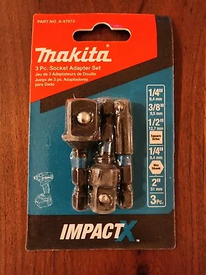 Makita Impactx A-97673 1/4  Hex Shank Socket Adapter Set 3 Piece 7722283 💖 • $15