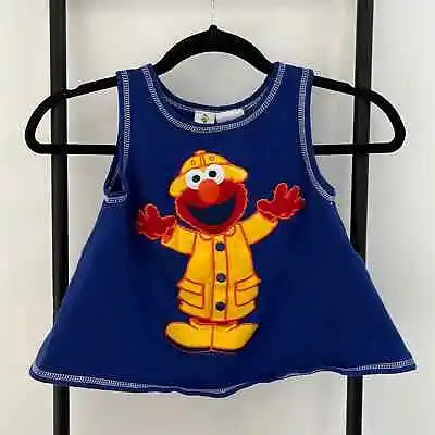 VINTAGE‎ Sesame Street Elmo Blue Girls Dress Size 24 Mos • $35