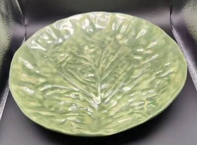 Vintage 1967 Cabbage Leaf Platter Majolica Style Signed • $20