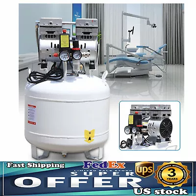 40L Dental Medical Air Compressor Silent  Air Compressor Oilless 115PSI 0.75KW • $304