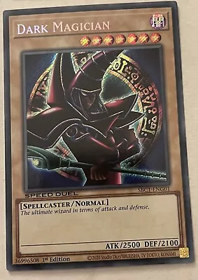 YUGIOH Dark Magician - SBC1-ENG01 - Secret Rare - 1st Edition Arkanas Red • £4.47