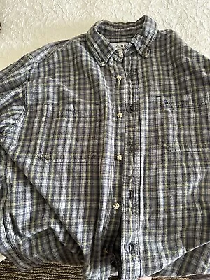 Carhartt Shirt Mens Large Blue  Plaid Flannel Long Sleeve Button Down S217 NVY • $18.99