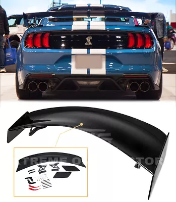 GLOSSY BLACK Spoiler For 15-Up Ford Mustang GT500 Track Pack Rear High Wing • $299.98