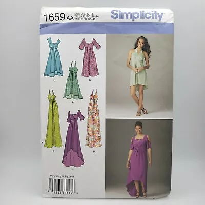 Simplicity 1659 Stunning Maxi Halter Dress Sewing Pattern Size 10-18 Uncut  • $5.99