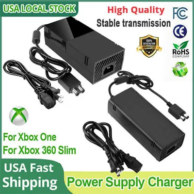 For Microsoft Xbox One/360 Slim Power Supply AC Adapter Charger PowerSupply Cord • $16.99