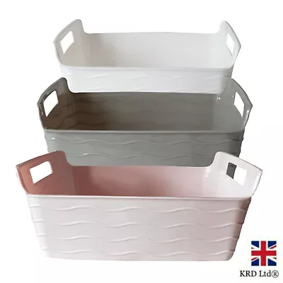 £6.74 • Buy Flexible Storage Basket Shelves Wavy Pattern Home Office Storage Box Box G3050