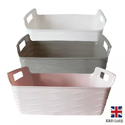 £6.68 • Buy Flexible Storage Basket Shelves Wavy Pattern Home Office Storage Box Box G3050