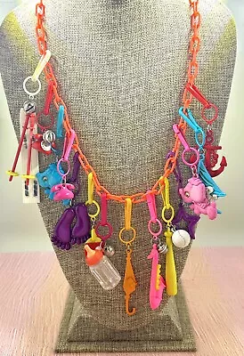 1980’s Vintage Bell Clip Charm Necklace Bracelet  W/80’s Plastic 23 Flash Charms • $85.95