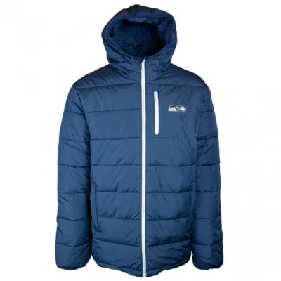 £39.99 • Buy Seattle Seahawks Padded Jacket Mens NFL Hooded Jacket Coat - Navy - New