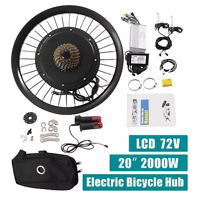 20in Rear Wheel E-Bike 9-speed Electric Bicycle Motor Conversion Kit 72V 2000W  • $350