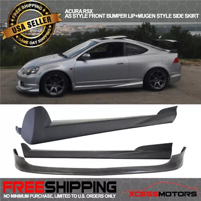 Fits 02-06 Acura RSX AC Style Front Bumper Lip Spoiler + Mug Style Side Skirt PU • $401.99