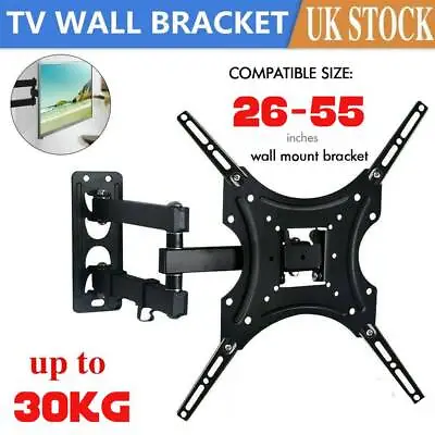 26-55  Full Motion TV Wall Mount Rotation 180°Swivel Bracket 26 32 40 42 50 55  • £8.95