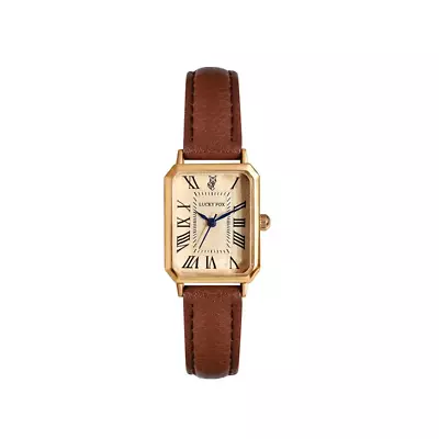 Ladies Square Roman Numeral Luxury Vintage Fashion Quartz Watch Fancy Brown Gift • $23.98