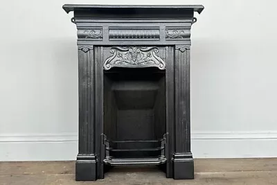 Restored Edwardian Art Nouveau Cast Iron Bedroom Fireplace • £550