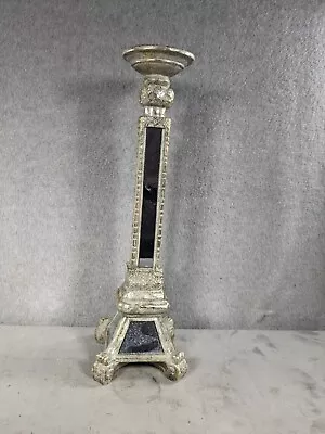 Vintage Tall Candelabra Candle Holder With Glass Mirror Sides 19  Tall • $34.98