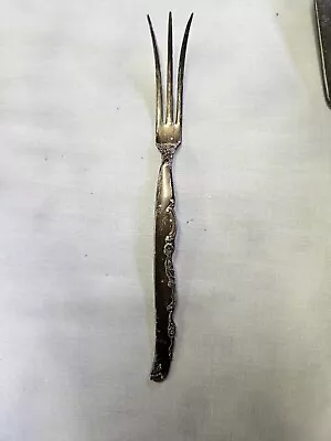 Vintage 60s Heirloom Oneida Sterling Flower Lane Sterling Lemon Pickle Fork 5.5” • $14.95