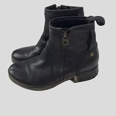 UGG Collection Size 7 Stella Black Oiled Leather Boot • $75