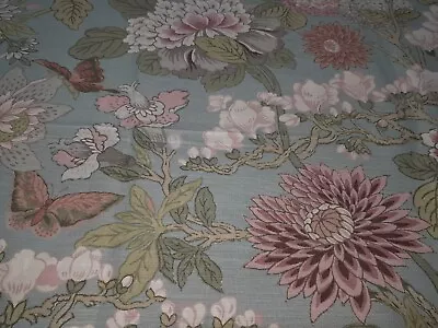 Gp And J Baker Magnolia Eau De Nil Linen Fabric 2.6m • £110