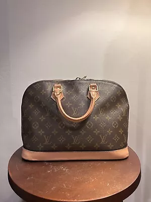 Vintage Louis Vuitton Alma Shoulder Bag PM Brown Canvas/Leather With Lock & Key • $93