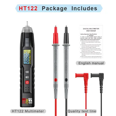 HABOTEST HT121 HT122 Digital Multimeter Tester Pen Type Meter Voltage Smart AC • $12.99