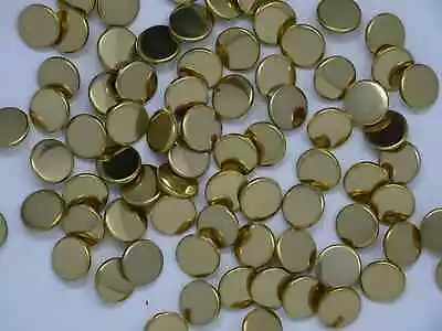 Vintage Round Shiny Metal Gold Shank Buttons 15mm Lot Of 10 & 100 B54 • $2.99