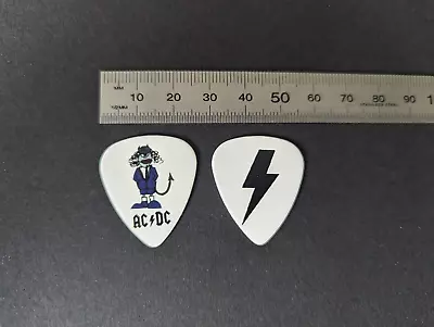 ACDC - Angus Young Caricature And Lightning Bolt  - White Guitar Pick! • $4.99