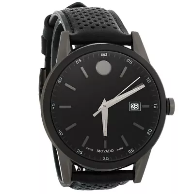 Movado Museum Sport Mens Black ION Stainless Black Dial Quartz Watch 0607559 • $387