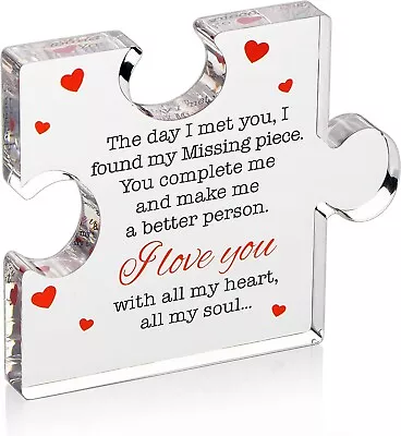 I Love You Gifts For Him Her -  Acrylic Puzzle Stand With Printed Message • £6.99