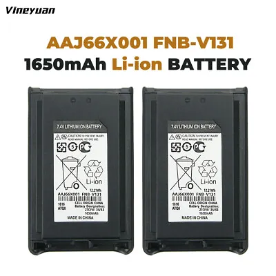 $36.99 • Buy 2X FNB-V131LI Battery For Vertex VX 230 VX 231 VX 234 VX 228 7.4V 1650mAh Li-ion