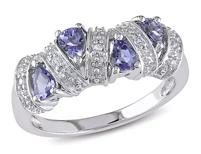 1/3 Carat (ctw) Tanzanite Anniversary Ring Band In Sterling Silver • $84.95