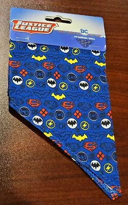 DC Comics Logo Justice League Small Bandana For Pets Dogs Cats Batman Superman • $9.59