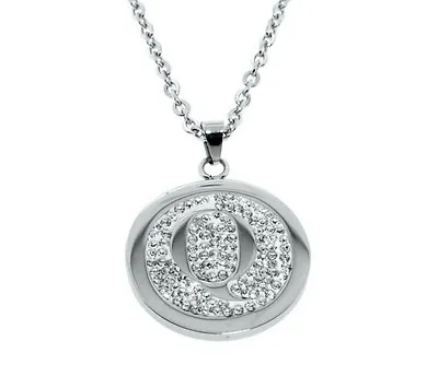 QVC Steel By Design Clear Crystal Initial Pendant With Cable Chain 18  Extender • $13.54