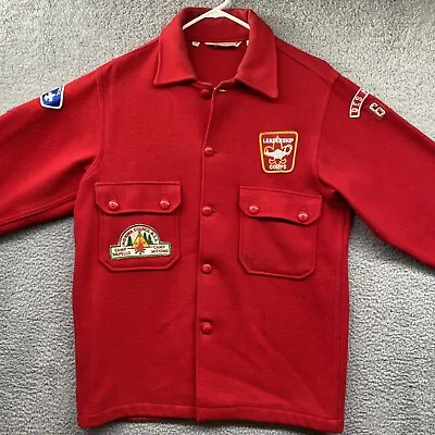 Boy Scouts Of America BSA Red Wool Shirt Jacket Sz 38 Official Coat 553 Vtg • $44.99