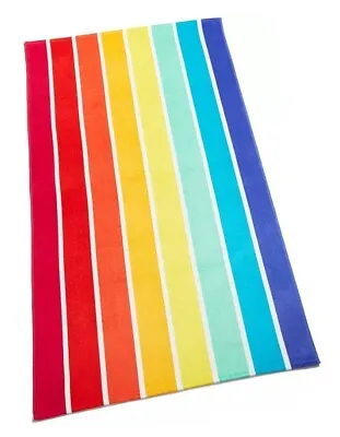 Martha Stewart Collection Rainbow Stripe Beach Towel-Multi Comb 38X68in T4103743 • $26.95