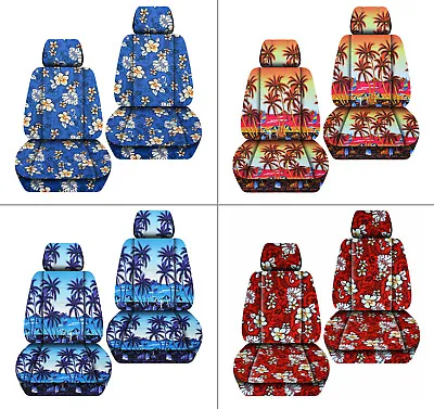 Front Car Seat Covers Hawaii Flower /pam Tree Blue/red/yellow...fits Vw Beetle • $68.99