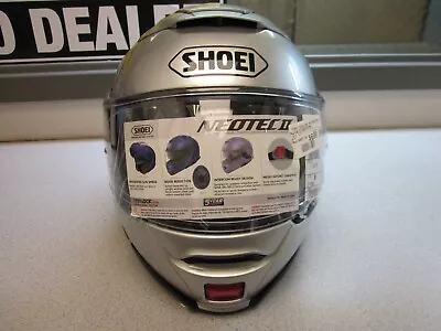 Neotec 2 Light Silver Modular Motorcycle Helmet Medium Shoei 0116-0107-05 • $525