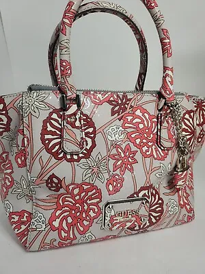 $24 • Buy Guess Satchel Floral Printed Pattern Double Top Handle Purse 13x7x6 