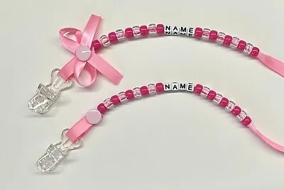 Personalised Dummy Clip. Any Name. Any Colour. Plastic Metal Clip • £3