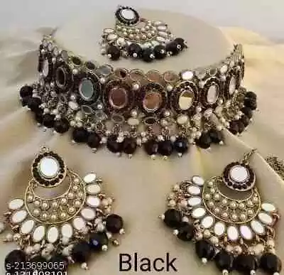 Indian Bollywood Gold Plated Kundan Choker Bridal Necklace Earrings Jewelry Set • $20.78