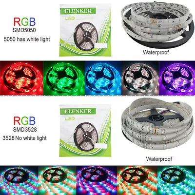 USA Bright 12V 5M 16.4ft 3528 5050 5630 RGB SMD 300/600 LED Flexible Strip Light • $6.99