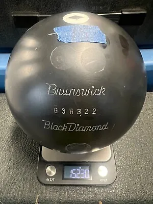 Vintage Brunswick Black Diamond Bowling Ball 15lb Hard Rubber  FULLY PLUGGED • $109.99