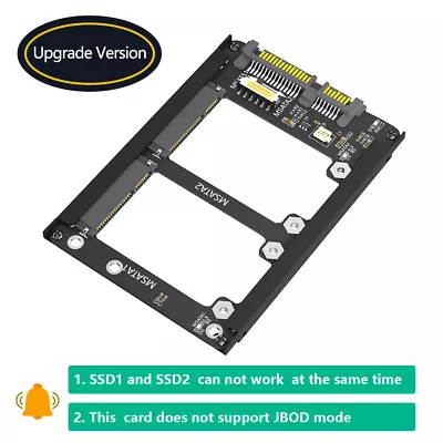 Dual Msata SSD To 2.5  SATA III With Frame Bracket-Retain MSATA SSD AS 7mm Drive • $10.99